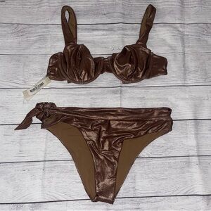 NWT Devon Windsor Swim x Alexis Rose Gold Bikini